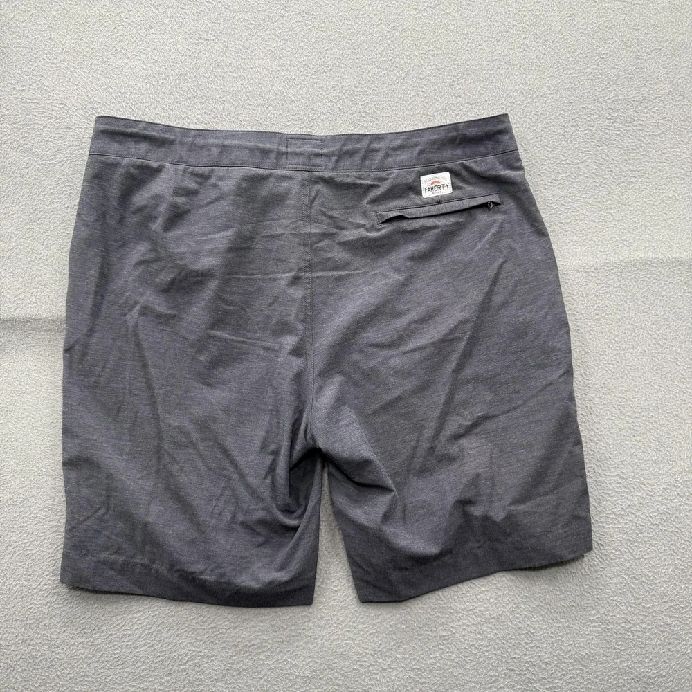 Faherty All Day Shorts Mens 36 Blue Chino Stretch 9 Inseam Drawstring Casual